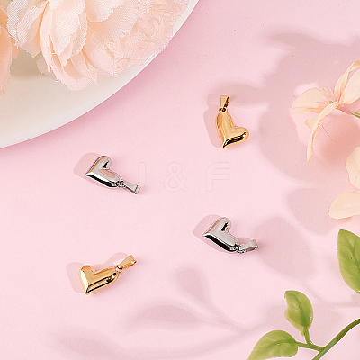 4Pcs 2 Colors Valentine's Day 304 Stainless Steel Charms STAS-BBC0006-12-1