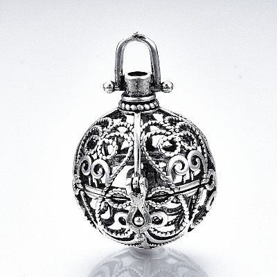 Rack Plating Brass Cage Pendants LS-KK-Q402-01AS-1