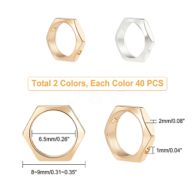 80Pcs 2 Colors Brass Bead Frames KK-PH0001-05-1