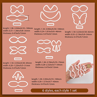 6 Sets 6 Styles Plastic Clay Pressed Molds AJEW-SC0004-09A-1