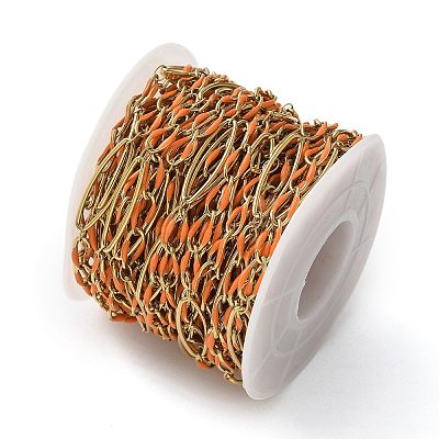 304 Stainless Steel Enamel Link Chains CHS-U003-01G-11-1