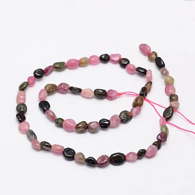 Nuggets Natural Multicolor Tourmaline Beads Strands G-N0164-06-1