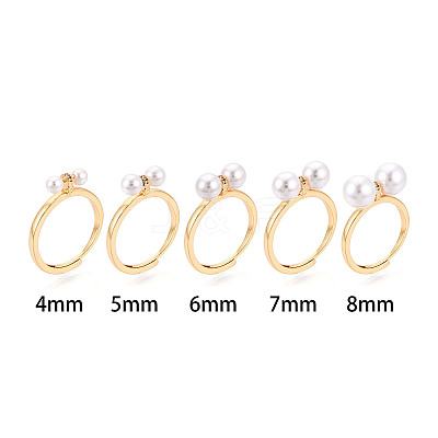 Brass Micro Pave Cubic Zirconia Cup Peg Ring Settings KK-T076-07G-1