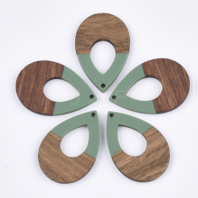 Resin & Walnut Wood Pendants X-RESI-S358-94C-1