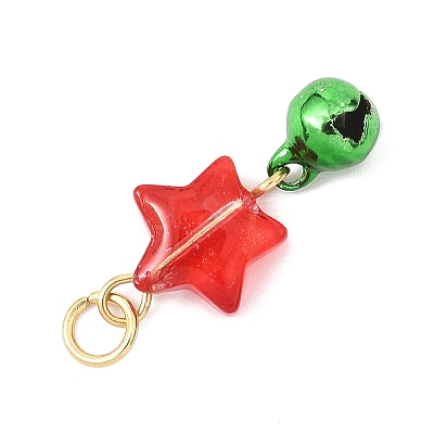 Christmas Handmade Lampwork Pendants PALLOY-JF04578-1