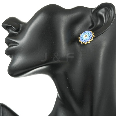 Glass Seed Bead Stud Earrings EJEW-MZ00741-02-1
