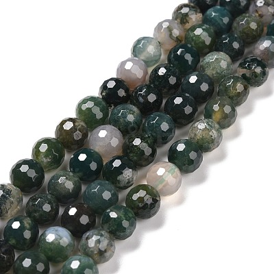 Natural Moss Agate Beads Strands G-E571-21B-1