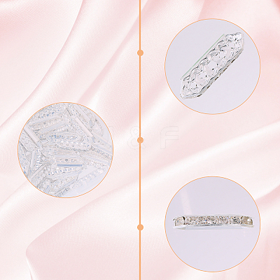 100Pcs Alloy Crystal Rhinestone Spacers Bars FIND-CA0009-71B-1