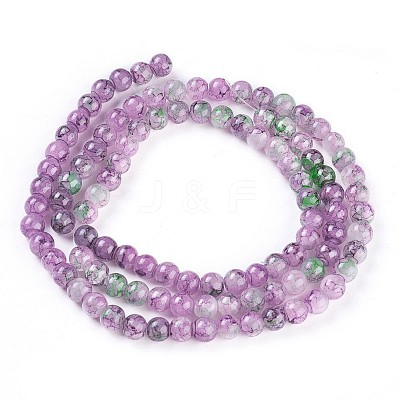 Spray Painted Glass Beads Strands GLAA-A038-C-52-1