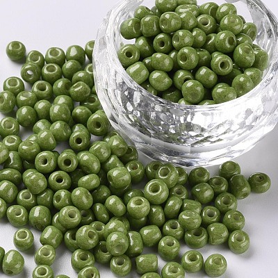 Baking Paint K9 Glass Seed Beads SEED-US0003-4mm-K9-1