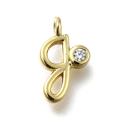 Brass Micro Pave Cubic Zirconia Pendants KK-B132-12G-G-1