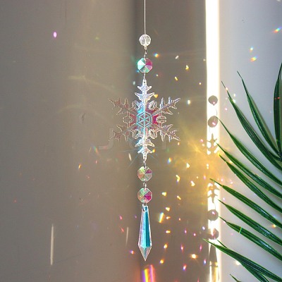 Snowflake K9 Glass Big Pendant Decorations PW-WG59589-03-1