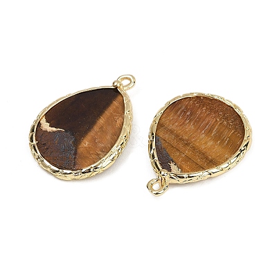 Natural Tiger Eye Pendants G-K347-08G-01-1