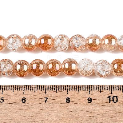 Electroplated Crackle Glass Beads Strands EGLA-N014-8mm-01-1