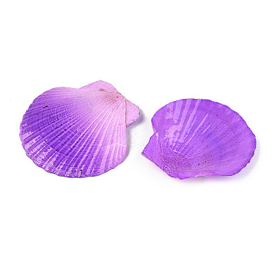 Spray Painted Natural Scallop Shell Big Pendants SSHEL-T017-14B-1