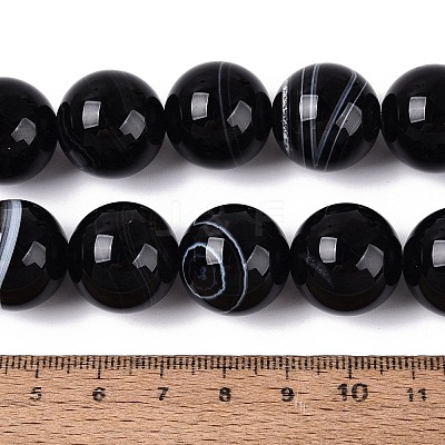 Natural Banded Agate Beads Strands G-Q608-18B-1