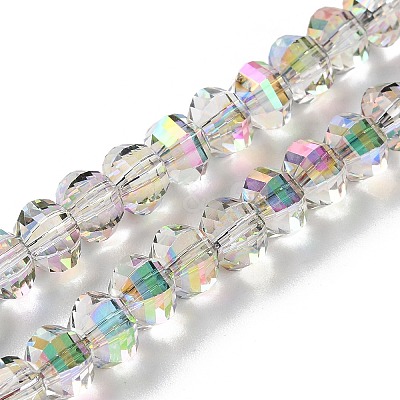 Transparent Electroplate Glass Beads Strands GLAA-Q099-C01-06-1-1