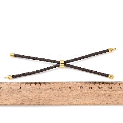 Adjustable Round Braided Microfiber Leather Cord Bracelet Making KK-CBAC260-01G-31-1