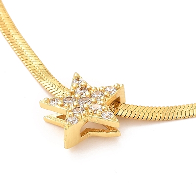 Star 304 Stainless Steel Micro Pave Cubic Zirconia Pendant Necklaces NJEW-F285-02-1