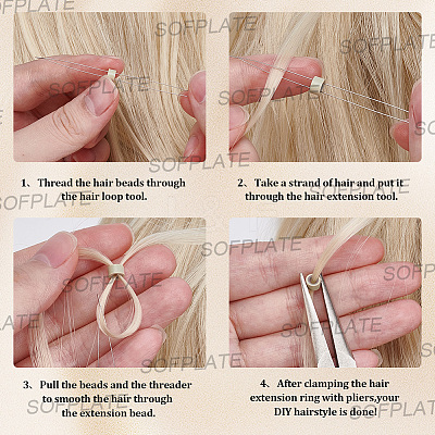 500Pcs Silicone Hair Coil Cuffs OHAR-SP0001-14C-1