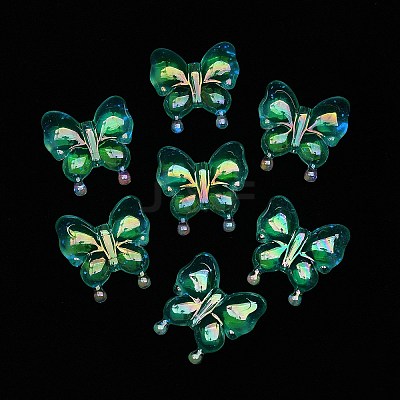 Luminous UV Plating Rainbow Iridescent Acrylic Beads OACR-F006-03F-1