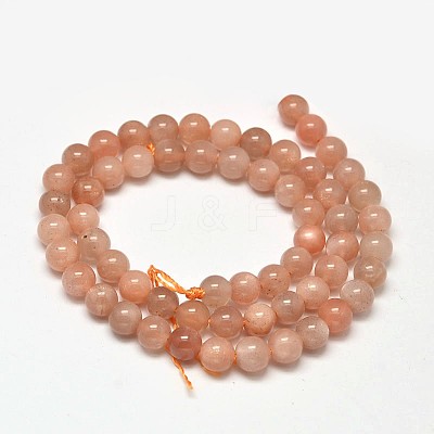 Natural Sunstone Round Bead Strands G-F266-11-6mm-1