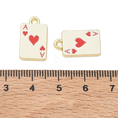 Playing Cards Alloy Enamel Pendants FIND-D044-27G-02-1