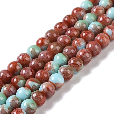 Baking Paint Glass Bead Strands GLAA-H031-01B-04-1