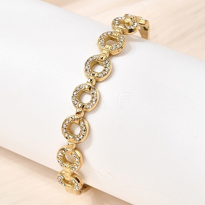 304 Stainless Steel Rhinestone Hinged Bangles for Women BJEW-B168-02C-G-1