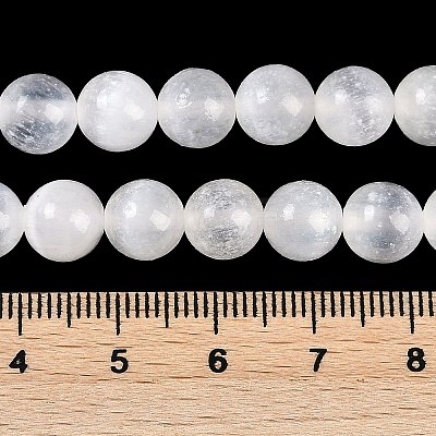 Natural Selenite Beads Strands G-G167-A01-01-1