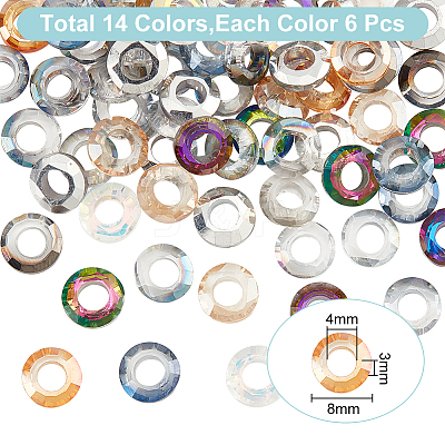 84Pcs 14 Colors Glass Cabochons MRMJ-PH0001-70-1