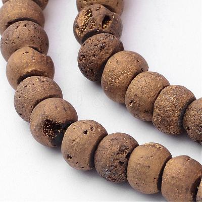 Electroplated Natural Quartz Crystal Beads Strands G-P149-06G-1