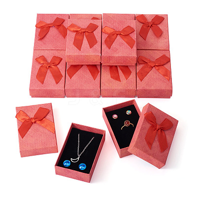 Rectangle Paper Jewelry Set Storage Gift Boxes with Bowknot CON-TAC0014-12D-1