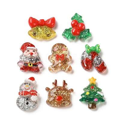 Christmas Transparent Resin Cabochons CRES-D323-03-1