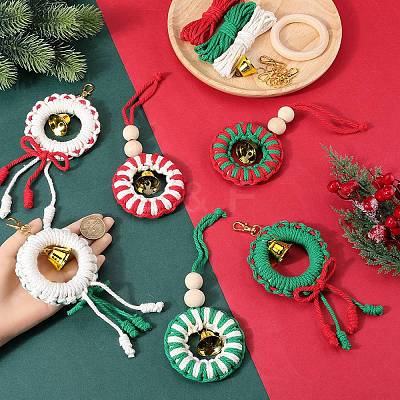 Christmas Theme DIY Cotton Threads Pendant Decoration Making Kits DIY-SC0028-31-1