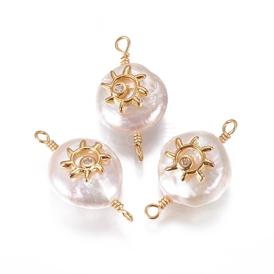 Natural Pearl Links connectors PEAR-I005-15-1