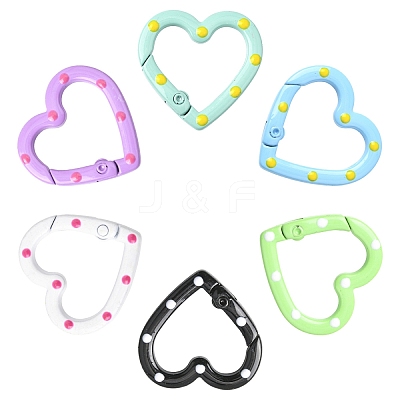 10Pcs Spray Painted Alloy Spring Gate Rings FIND-YW0008-92-1