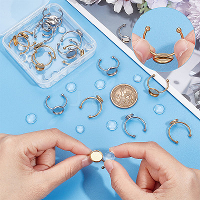 DIY Blank Dome Cuff Ring Making Kit DIY-UN0005-18-1