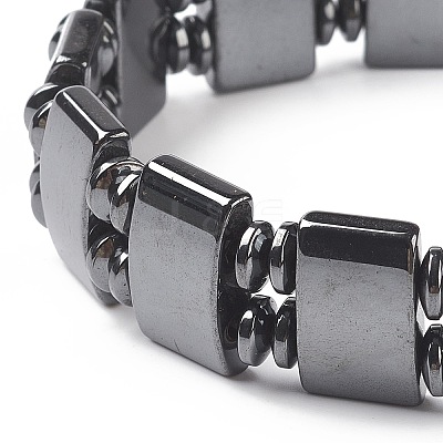Fashionable Magnetic Synthetic Hematite Stretchy Bracelets BJEW-K007-04-1
