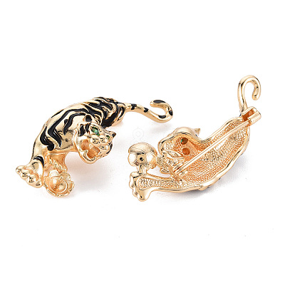 Brass Enamel Peg Bails Brooch Findings KK-S356-568-NF-1