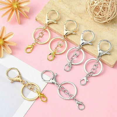 20Pcs 4 Style Alloy Key Rings KEYC-CJ0001-06-1