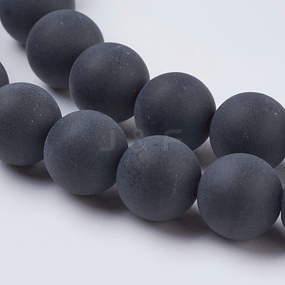 Natural Black Agate Beads Strands X-G-G447-4A-1