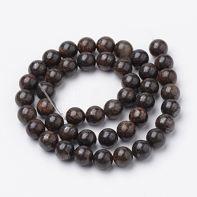 Natural Bronzite Beads Strands G-S272-01-6mm-1