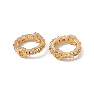 Brass Micro Pave Cubic Zirconia Bead Frames KK-A171-05G-02-1