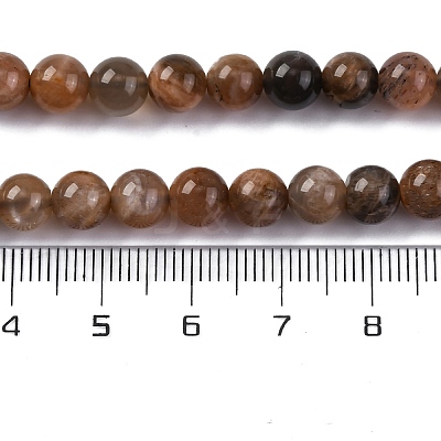 Natural Black Moonstone Beads Strands G-A219-A01-02-1