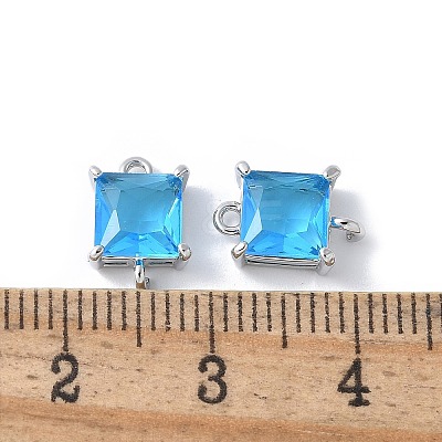 Brass Pave Cubic Zirconia Connector Charms KK-F892-53P-05-1