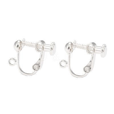 Brass Screw On Clip-on Earring Findings KK-L164-01S-1
