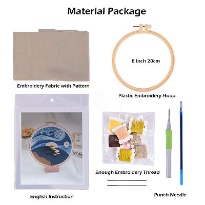 Punch Embroidery Beginner Kit DIY-P077-008-1