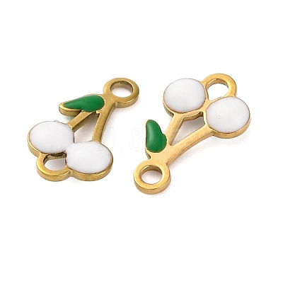 Ion Plating(IP) 304 Stainless Steel Enamel Fruit Connector Charms STAS-P373-01G-1