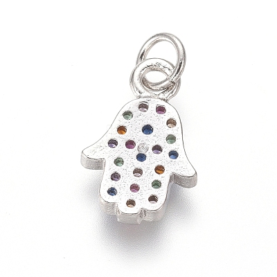 Brass Micro Pave Cubic Zirconia Charms ZIRC-I032-52P-1